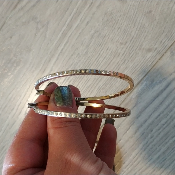 Set of 4 hoop earrings 2 with Crystal - Picture 3 of 8